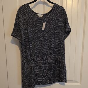 Christopher & Banks Black and White Short Sleeve Top